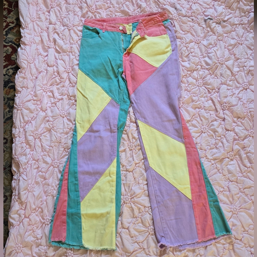 Pastel Color block Women's Jeans